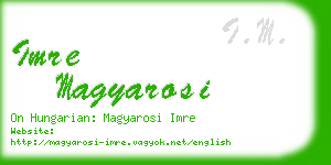 imre magyarosi business card